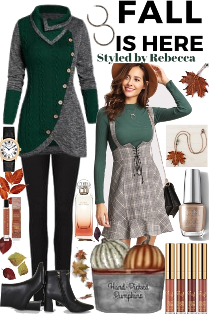 Fall Is Here Casual Greens- Fashion set