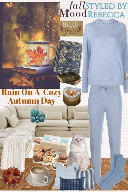 Rain on a cozy fall day- Fashion set