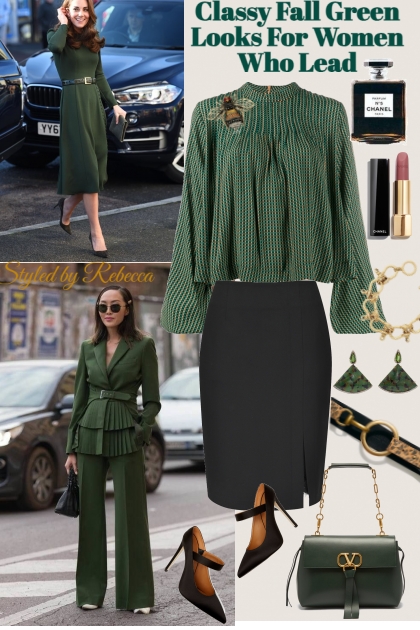 Classy Fall Green Looks - Kreacja