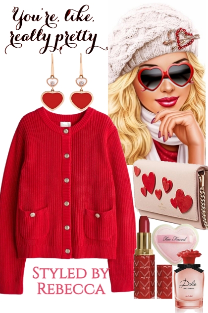 Like Really Red Cardigan- Fashion set