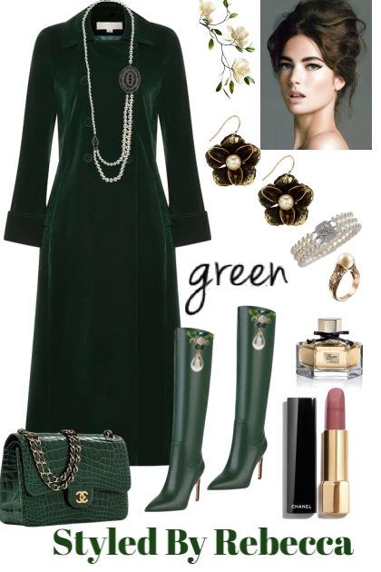 Green Velvet Lady- Fashion set