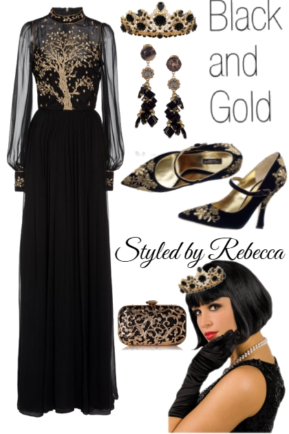 Queen Of Black and Gold- Combinaciónde moda