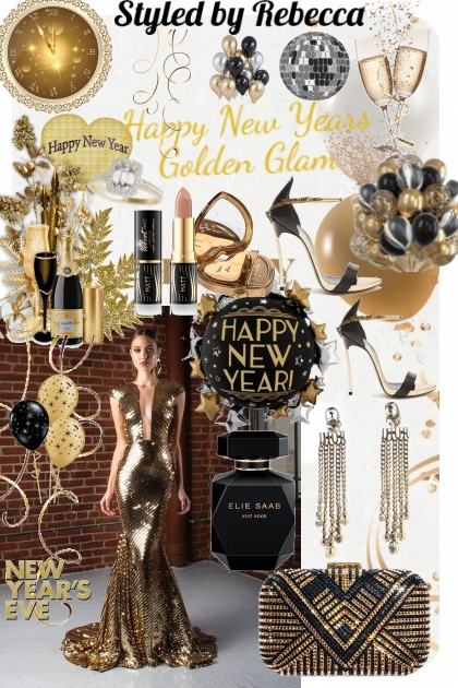 New Years Golden Glam - Modna kombinacija