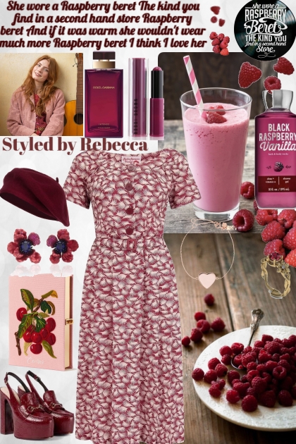 Raspberry beret- Fashion set