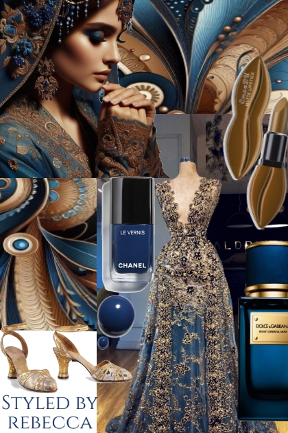 Lovely Gold and Blue- Fashion set