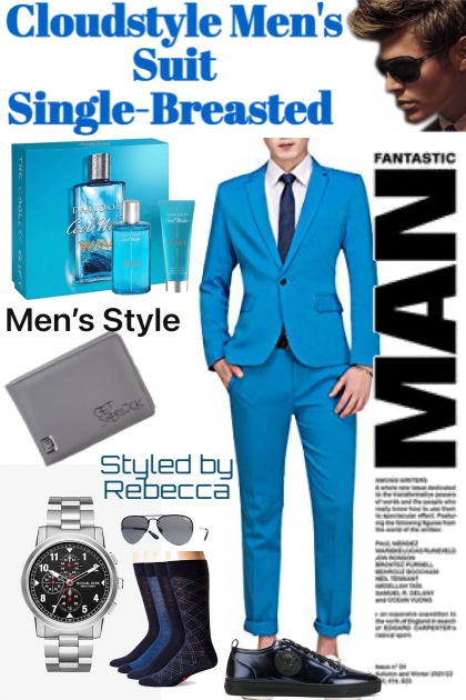 Cloudstyle Men&#039;s Suit Single-Breasted 