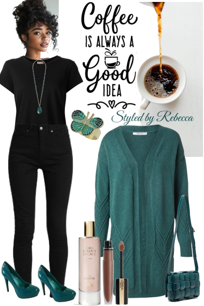 Coffee Shop Girls Teal Green