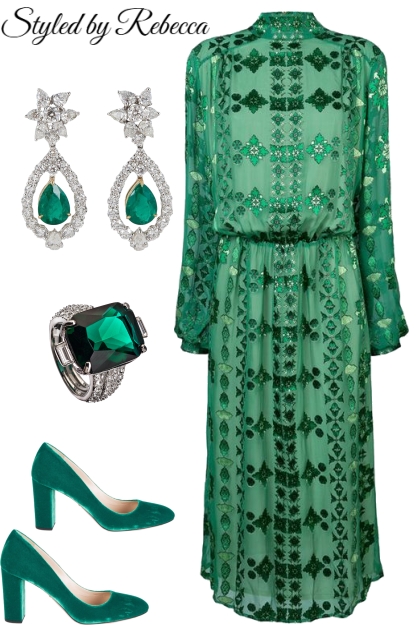 Green  goes with diamonds- Modna kombinacija