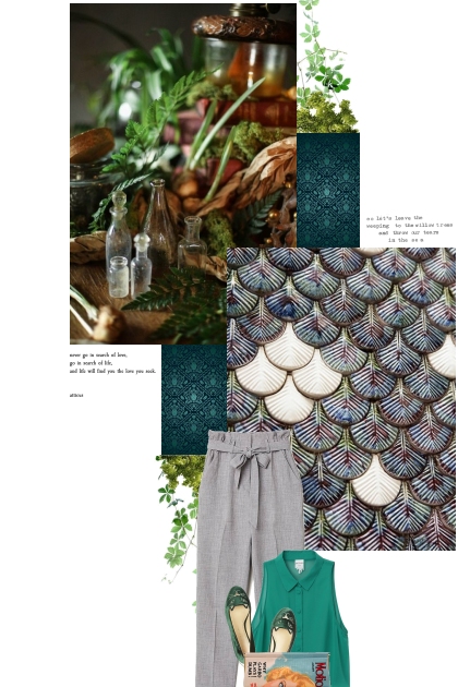 Green and blue tones- Combinaciónde moda