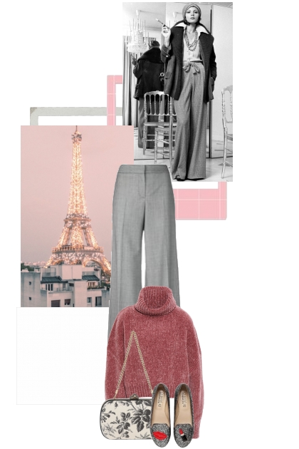 A gray and pink day- Fashion set