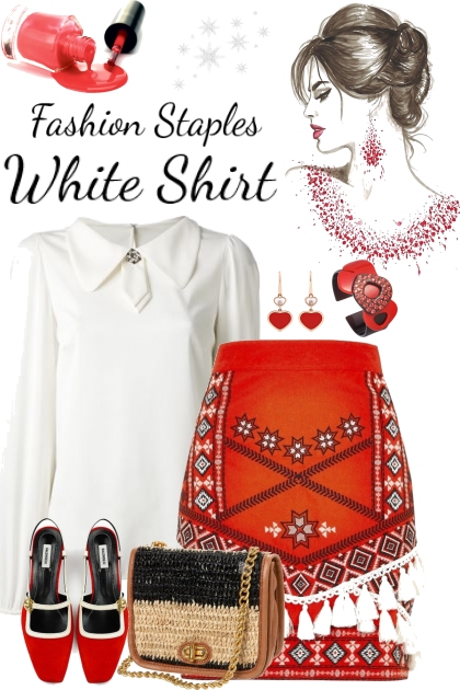 Basic white shirt- Fashion set