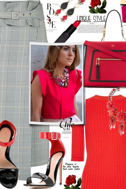 grey and red- Combinaciónde moda