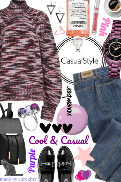 Pink and Purple Loves Cool & Casual Style!- combinação de moda