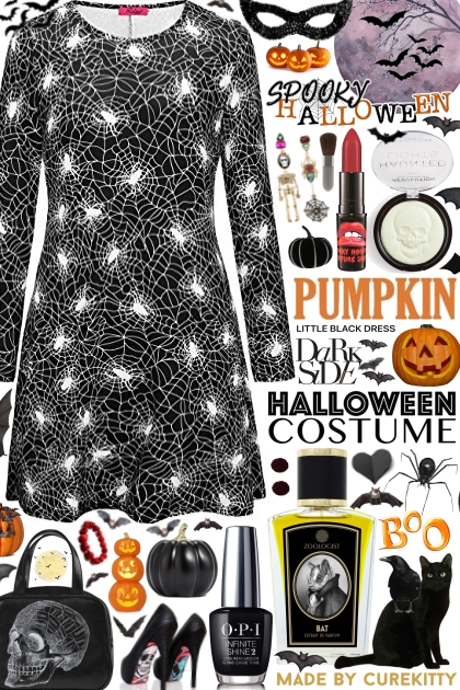 Spooky Little Black Halloween Dress!- Modna kombinacija