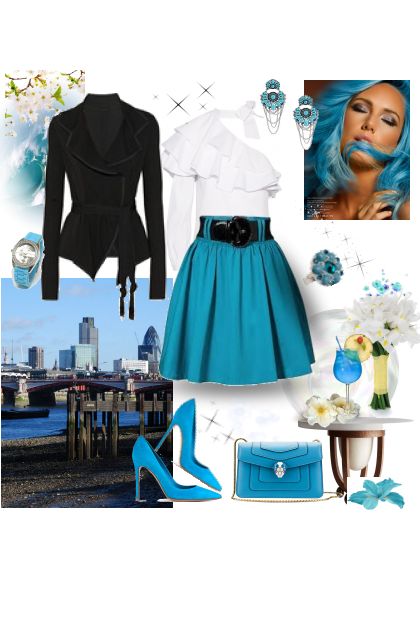 blue spring- combinação de moda