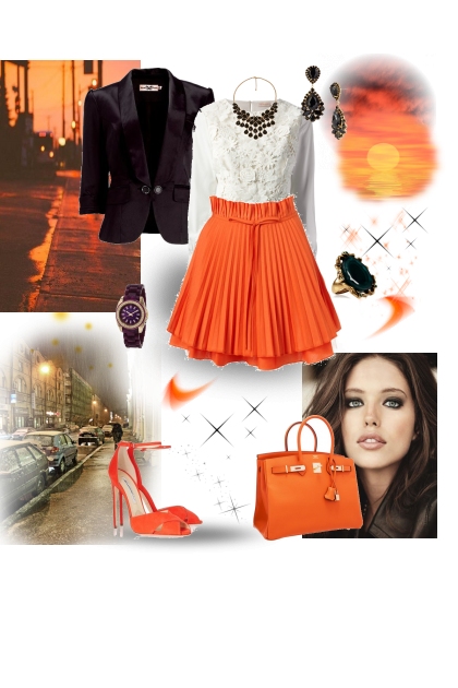 orange- combinação de moda