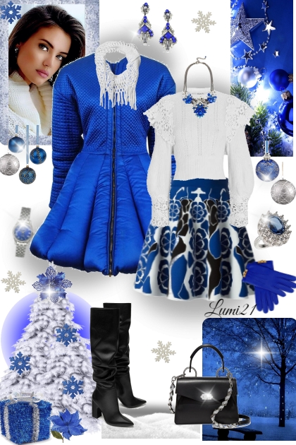WAITING FOR CHRISTMAS IN BLUE- combinação de moda