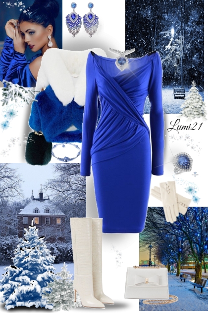 BLUE BEAUTY OF WINTER- Fashion set