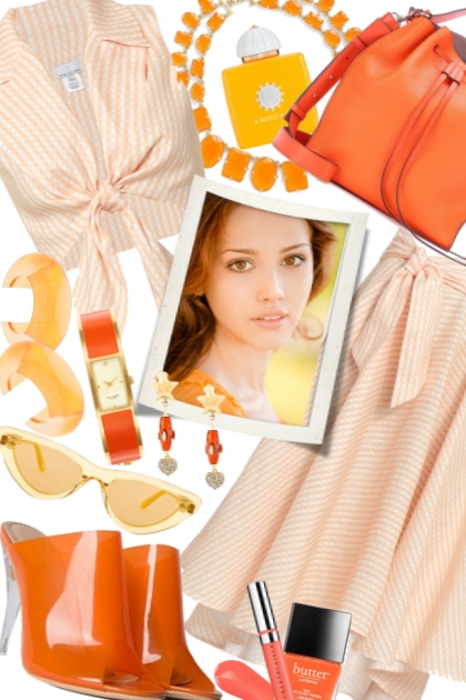 Gingham: Orange- combinação de moda