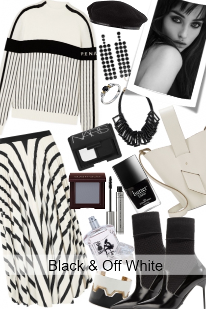 Black & Off White- Fashion set