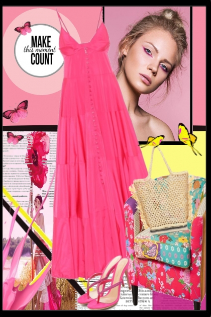 Pink Summer Dress- Combinazione di moda