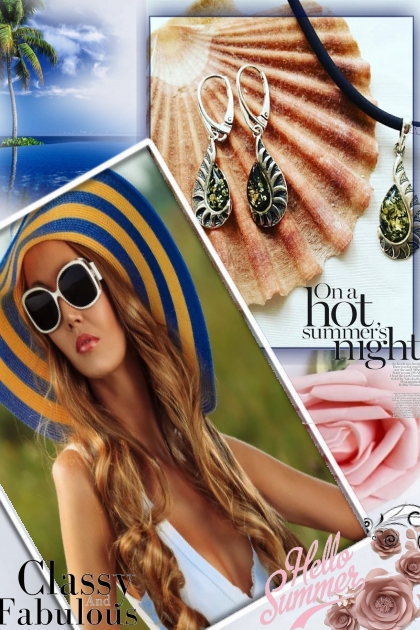 Baltics Green Amber earrings, sterling silver (jew- Fashion set