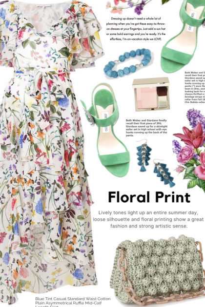 Floral dress- combinação de moda