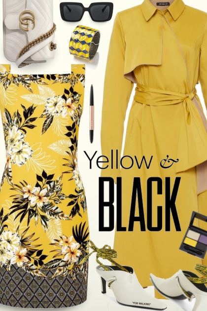 Yellow and Black and OFF-WHITE- Modna kombinacija