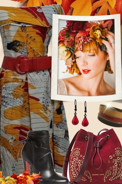 Autumn Colors: Red and Gold- Fashion set