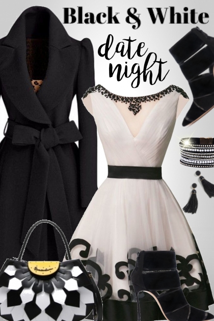 Black & White Date Night- combinação de moda