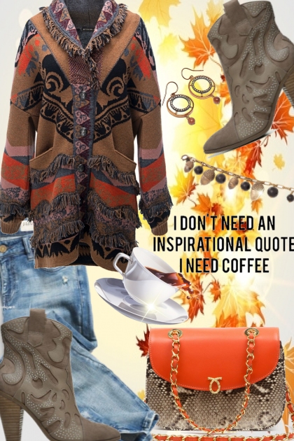 I need coffee- Combinazione di moda