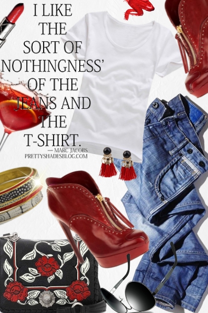 Jeans and T-shirt- Combinazione di moda