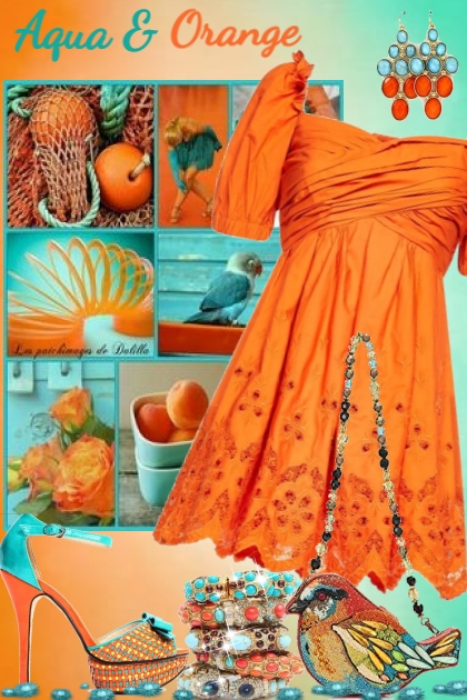 Aqua & Orange- Combinaciónde moda