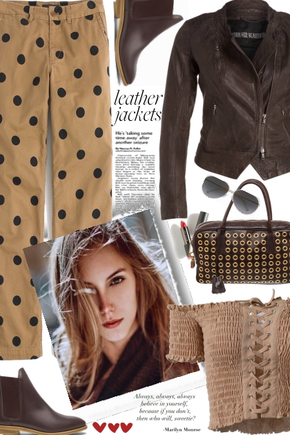 Leather Jacket - casual look- Fashion set