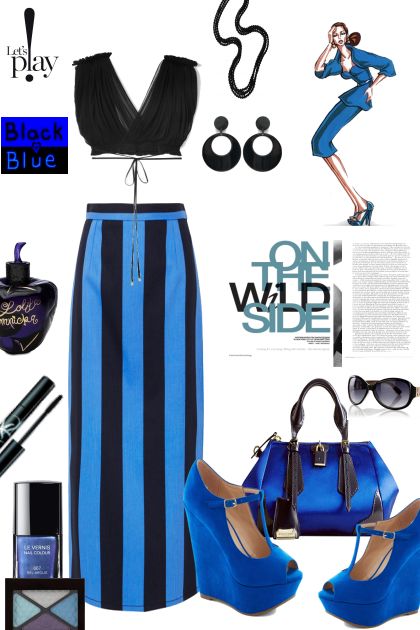 Black and Blue- combinação de moda