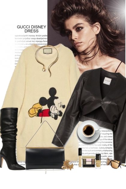 Gucci Disney Dress and Leather- Modekombination