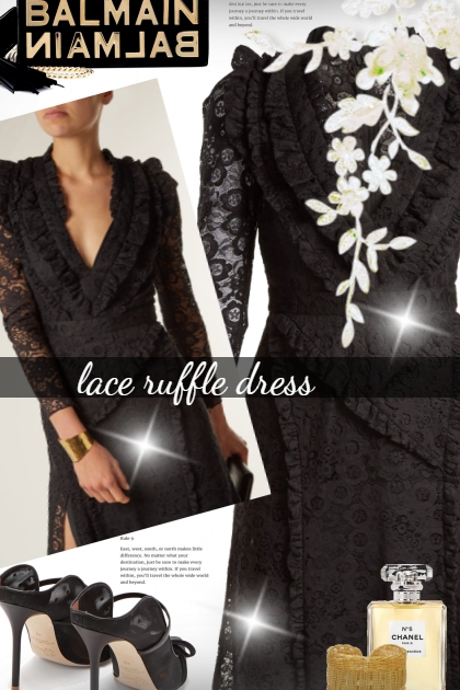 Lace ruffle dress