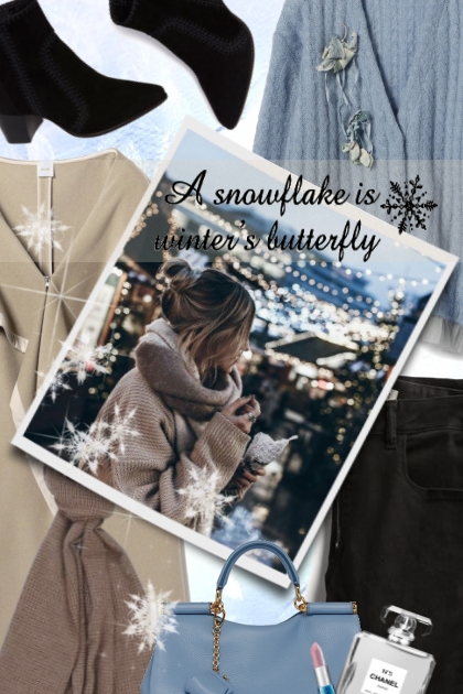 A snowflake is winter's butterfly- combinação de moda