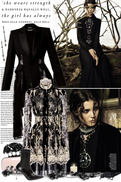 she wears strenght & darkness- Fashion set