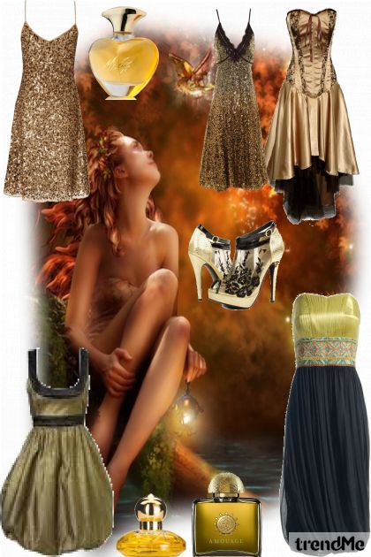Gold dress- Fashion set