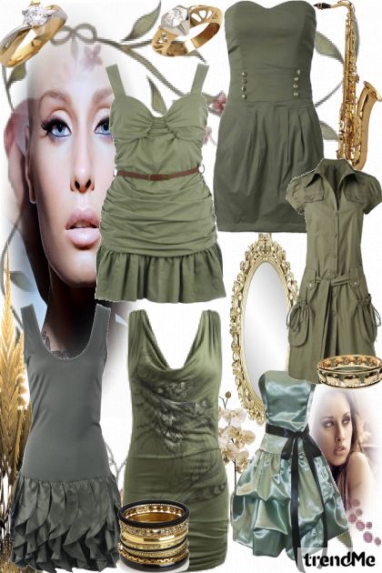 Zeleno i zlatno- Fashion set