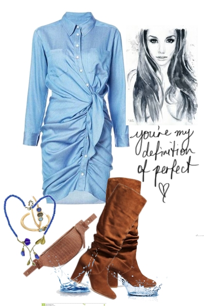 Blue dress- Modekombination