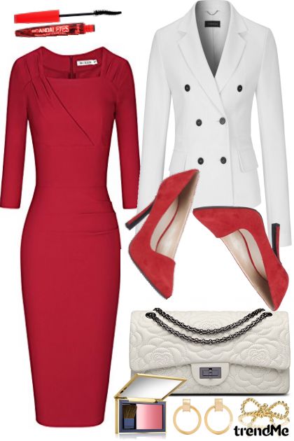Red & white- combinação de moda