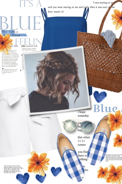 Blue Hearts and Flowers- Модное сочетание