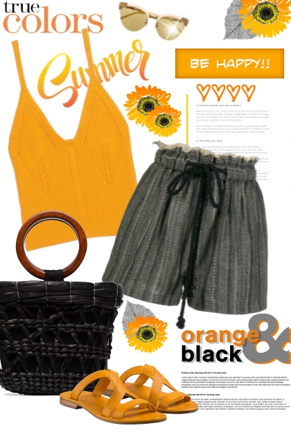 Orange & Black- combinação de moda