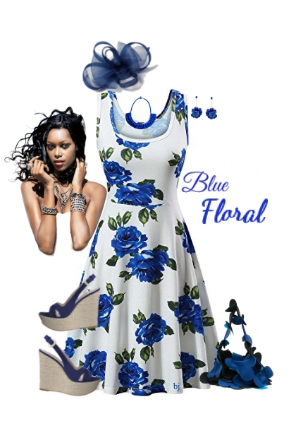 Blue Floral- Combinaciónde moda