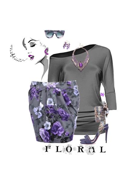 Floral Skirt- combinação de moda