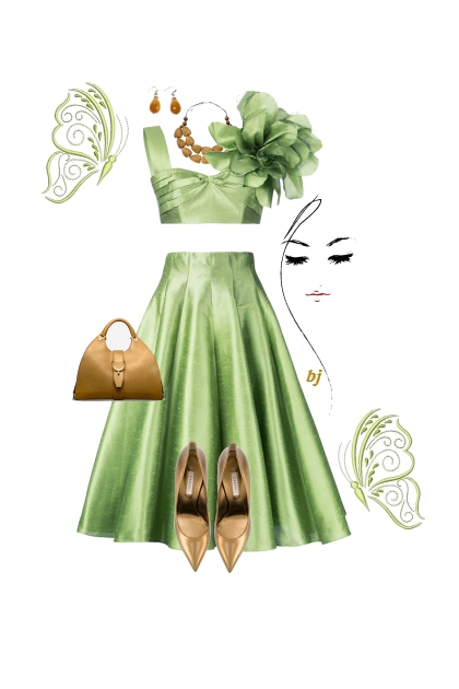 Bambah Full Midi Skirt and Floral Top- Combinaciónde moda