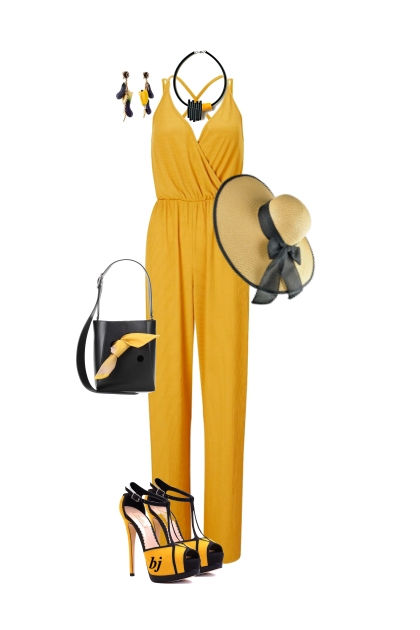 Yellow Jumpsuit- combinação de moda