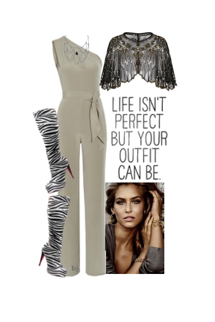 Gray Jumpsuit- combinação de moda